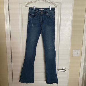Zara Denim Mid Rise Flare Bootcut